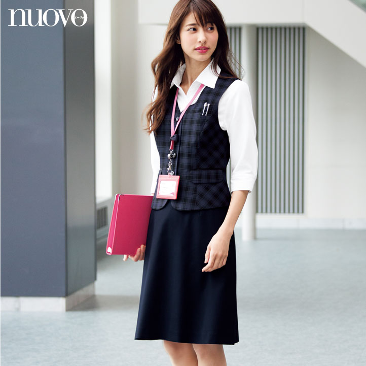 Aラインスカート レディース 脇ゴム ひざ丈 ニット 制服 事務服 スーツ  