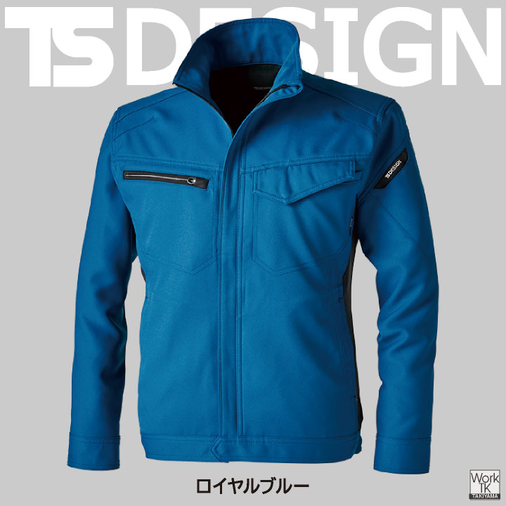 TS DESIGN ストレッチ 裏綿 長袖ブルゾン 制電 JIS T8118規格適合 春夏 秋冬 ジャケット ジャンパー 作業服 作業着 建設業 製造業 運送業 物流 倉庫 整備 点検 清掃 ビルメン 制服 メンズ レディース 藤和 tw-8116