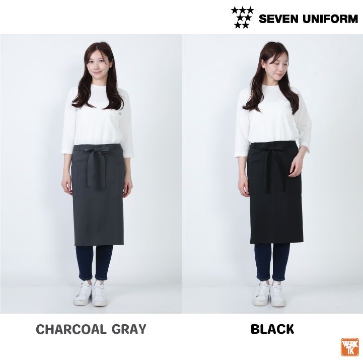 ミドル丈 エプロン 前掛け 腰巻 サロンエプロン ソムリエエプロン 飲食