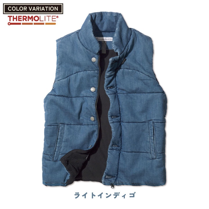 パパス デニム生地ダウンベスト(実家保管品)