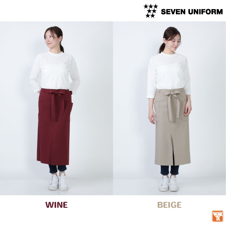 新政 No.6 前掛け　ソムリエエプロン ロング エプロン 前掛け サロンエプロン ソムリエエプロン 飲食店 業務