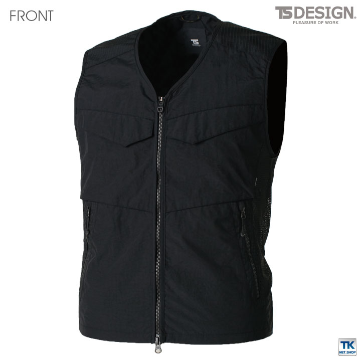 TS DESIGN DELTA ナイロン ワークベスト 作業服 作業着 補強