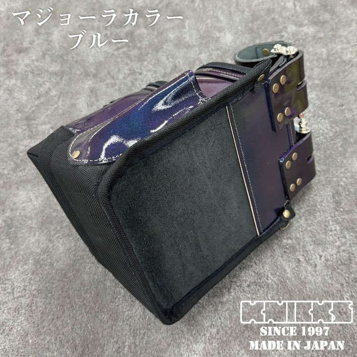 KBB-301DDX 総ヌメ革使用3段腰袋 バリスティック　青色ラップ塗装 Amazon.co.jp: ニックス 総ヌメ革使用 3段腰袋 チェーンタイプ KBB