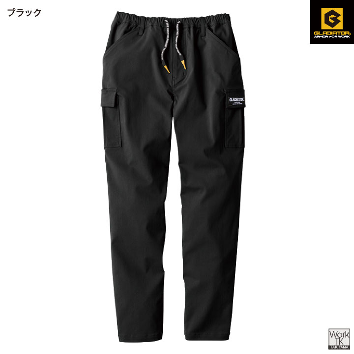 グラディエーター ストレッチ カーゴパンツ 軽い 春夏 秋冬 ウエストゴム 無地 テーパード スリム チノパン チノパンツ 作業ズボン 作業着 作業服 メンズ レディース 大きいサイズ GLADIATOR コーコス cc-g2005