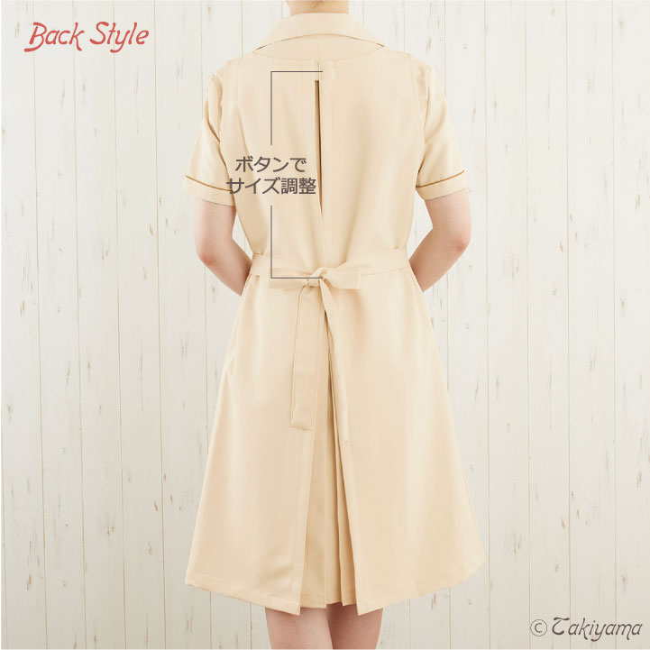 シロタコーポレーション エプロン ライトベージュ ブラック 透け防止 なめらかストレッチ エステ ネイル 美容部員 サロンスタッフ 歯科衛生士 クリニック 受付 医療系 制服 ユニフォーム シロタ sc-e3097