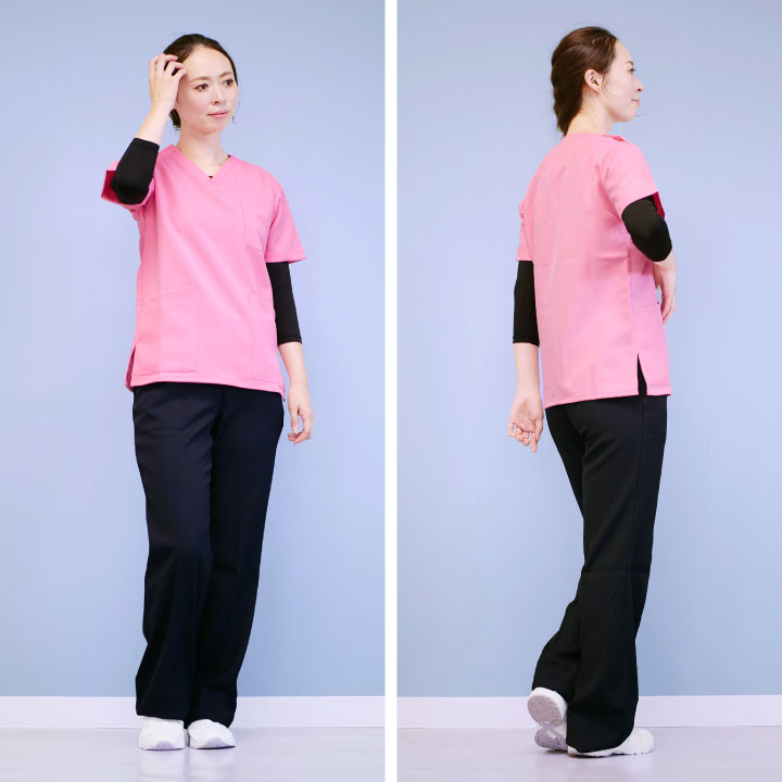 ストレッチスクラブ アイトス 医療白衣 チームスクラブ 病院 撥