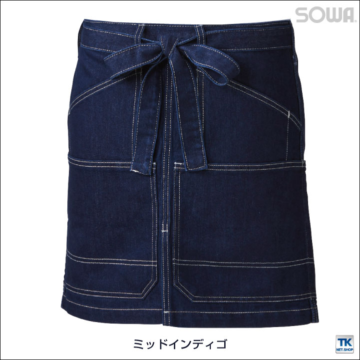 ヴィンテージ  デニム　ショートエプロン　ハンドクラフト 2WAYデニムエプロン 岡山デニム【12オンス】 ブリーチカラー