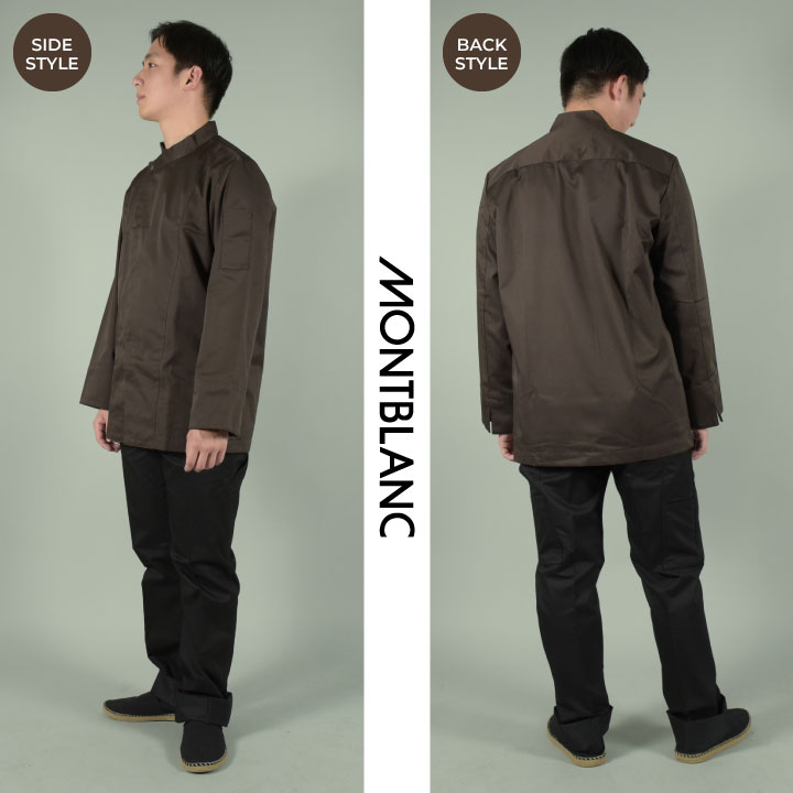 住商モンブラン コックコート 長袖 男女兼用 調理服 白衣 厨房 レストラン ホテル ベーカリー カフェ 洋食 シェフ 飲食店 サービス ユニフォーム 制服 おしゃれ メンズ レディース sm-6-1011