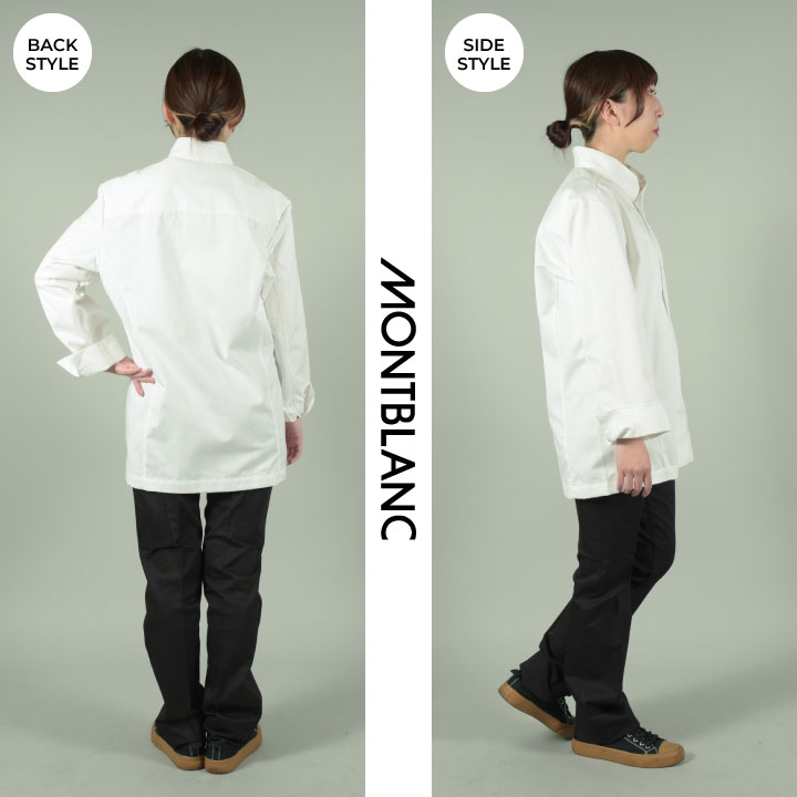 住商モンブラン コックコート 長袖 男女兼用 調理服 白衣 厨房 レストラン ホテル ベーカリー カフェ 洋食 シェフ 飲食店 サービス ユニフォーム 制服 おしゃれ メンズ レディース sm-6-1031