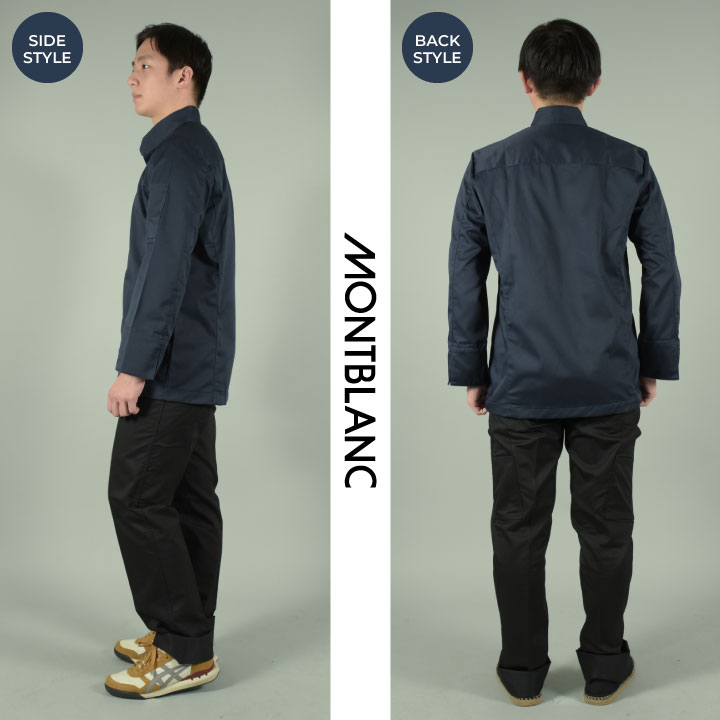 住商モンブラン コックコート 長袖 男女兼用 調理服 白衣 厨房 レストラン ホテル ベーカリー カフェ 洋食 シェフ 飲食店 サービス ユニフォーム 制服 おしゃれ メンズ レディース sm-6-1031