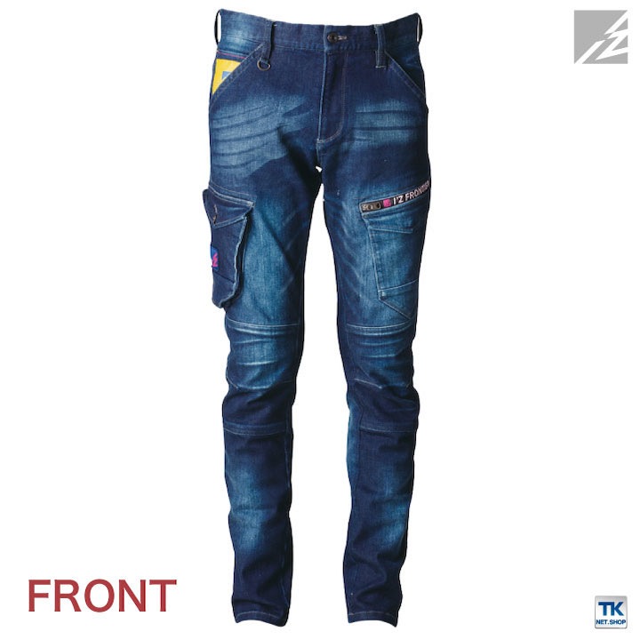 アイズフロンティア デニム カーゴパンツ ストレッチ 作業着 おしゃれ