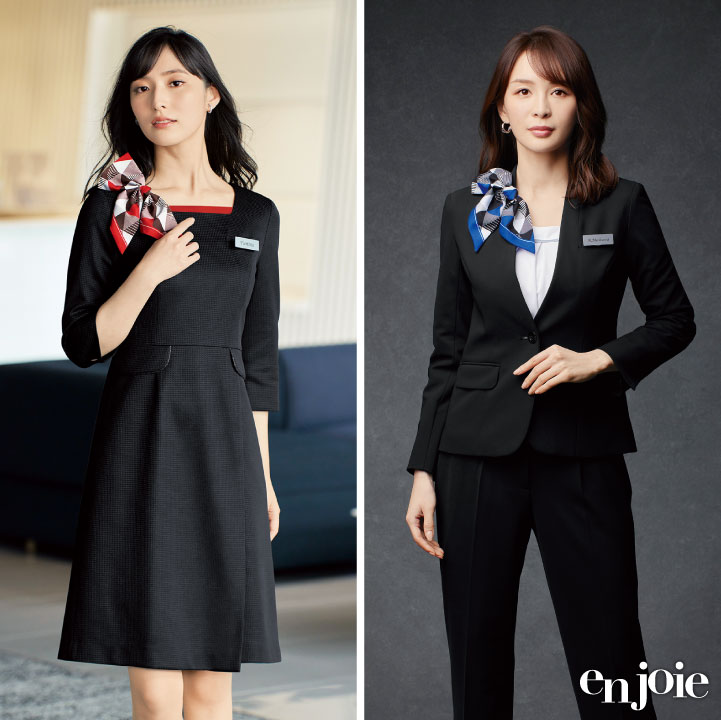 コサージュ スカーフ リボン ブローチ 幾何学 オフィス 事務服 企業