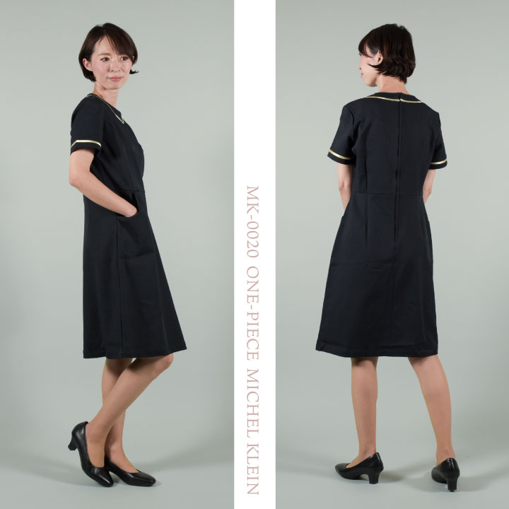 [即日出荷] MICHEL KLEIN ミッシェルクラン MK-0020 ワンピース 制服 ユニフォーム 医療 エステ 介護 事務 受付 チトセ 半袖 ストレッチ ct-mk0020