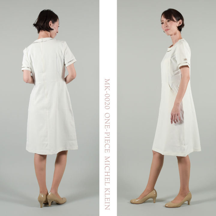 [即日出荷] MICHEL KLEIN ミッシェルクラン MK-0020 ワンピース 制服 ユニフォーム 医療 エステ 介護 事務 受付 チトセ 半袖 ストレッチ ct-mk0020