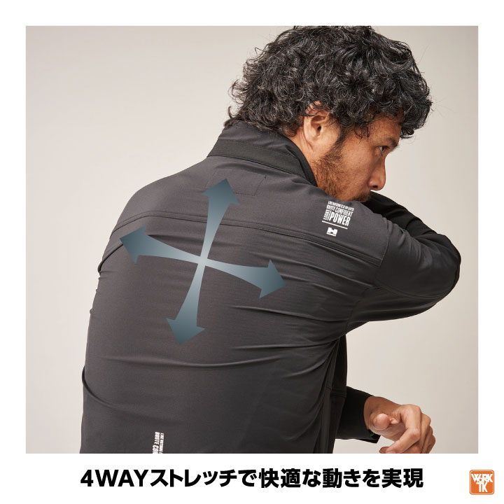 YAMMAR ヤンマー ナイロンジャケット 3Lサイズ ブラック グレー ハマー ジャケット ストレッチ スリム ブルゾン ジャージ 長袖