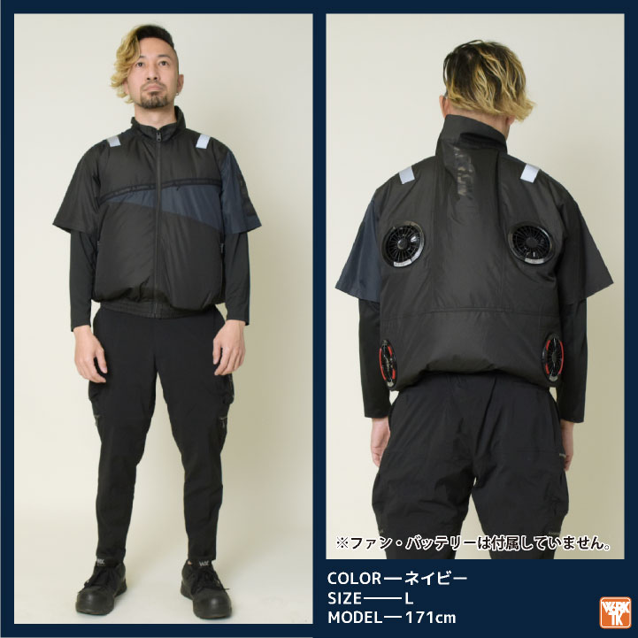 2025年新作] クロダルマ 半袖 服単品 4ツ穴 4ファン 半袖ブルゾン 遮熱