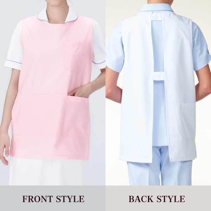 カゼン ショート丈エプロン 男女兼用 医療用 病院 看護師 ナース 介護