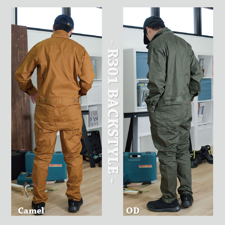 REKROM 長袖 ツナギ オールインワン シンプル カジュアル カーゴ