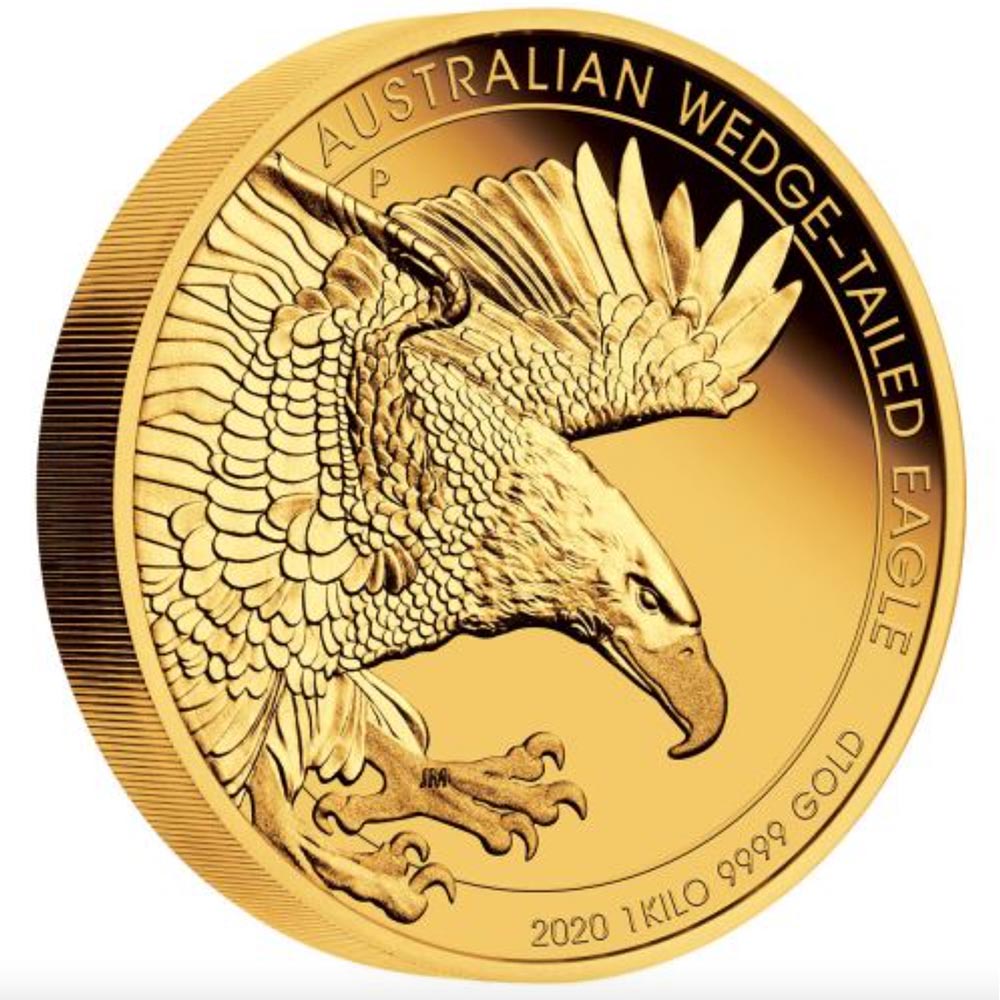 2020 オーストラリア オナガイヌワシ 3000豪ドル 金貨 1キロ プルーフ