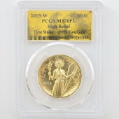 �������� 2015 ����ꥫ �ϥ���꡼�� ��ͳ�ν��� ��Хƥ� 100�ɥ� ��� 1���� ̤���� PCGS MS70 PL FS ������ �ǹ���� ����̤������