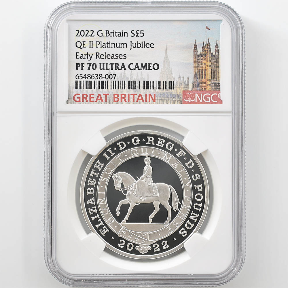 2022 イギリス 5オンス 銀貨 エリザベス2世 プラチナジュビリー NGC 2022 イギリス 5オンス 銀貨 エリザベス2世 プラチナジュビリー