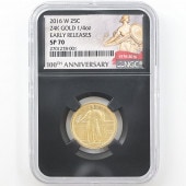 2016 ����ꥫ ������ǥ��󥰥�Хƥ� 100��ǯ��ǰ 25 ����� ���  1/4 ���� ̤���� NGC SP 70 ER ������ �ǹ���� ����̤������