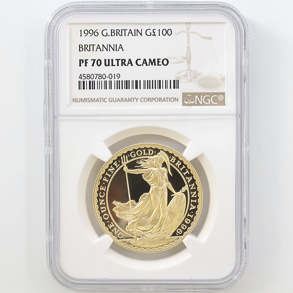 1996 英国 ブリタニア 100ポンド 金貨 プルーフ NGC PF 70 UC 最高鑑定