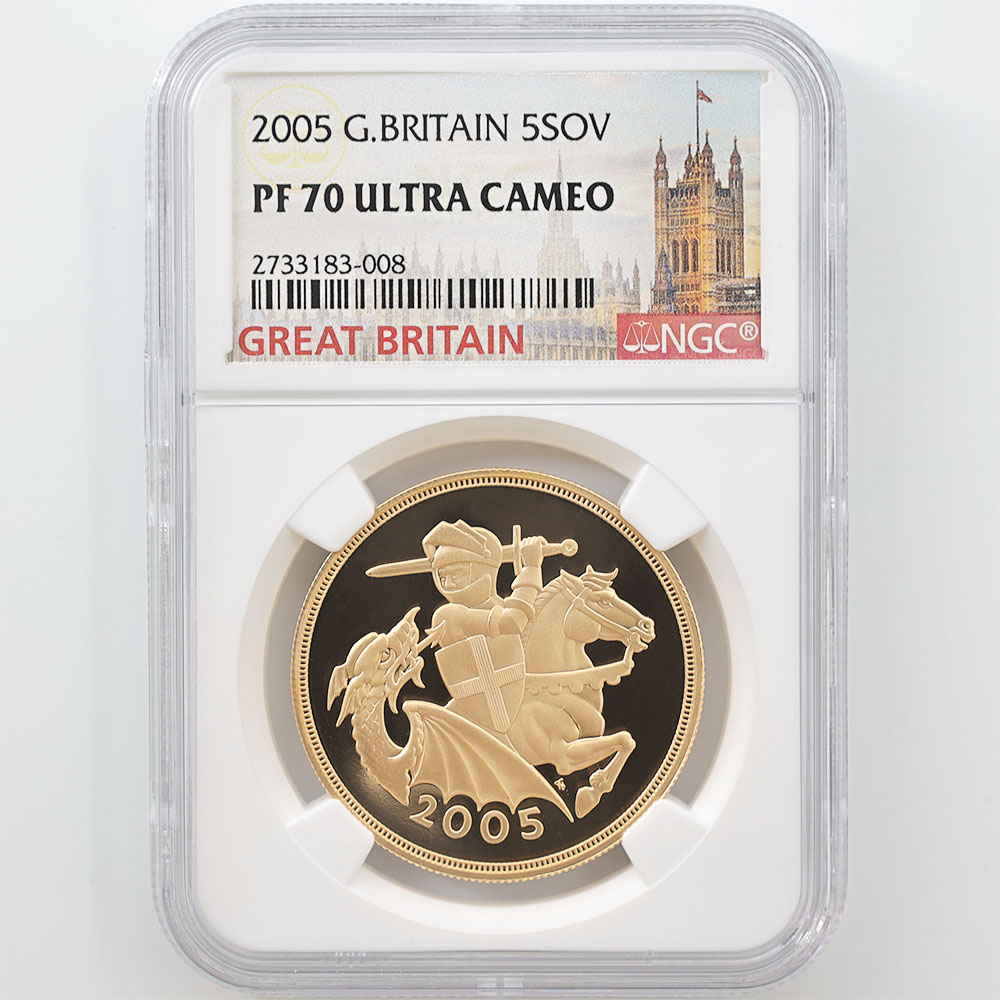 委託販売 2005 英国 エリザベス2世 ソブリン 5ポンド 金貨 プルーフ