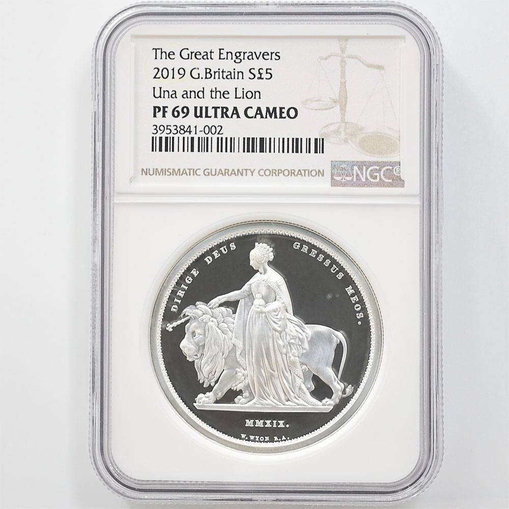 委託販売 2019 英国 ウナとライオン 5ポンド 銀貨 2オンス プルーフ