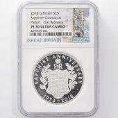 �������� 2018 �ѹ� �������ꥶ�٥�2���״�65��ǯ 5�ݥ�� �ԥ��ե��� ��� �ץ롼�� NGC PF 70 UC FR ������ �ǹ���� ����̤������