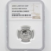 �������� 2005 �ѹ� �֥꥿�˥����� 50�ڥ� ��� �ץ롼�� NGC PF 69 UC ����̤������