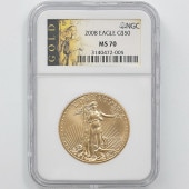 2008 ����ꥫ ������ɥ������� 50�ɥ� ��� 1���� ̤���� NGC MS 70 �ǹ���� ����̤������