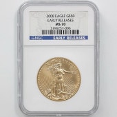 2008 ����ꥫ ������ɥ������� 50�ɥ� ��� 1���� ̤���� NGC MS 70 ER ������ �ǹ���� ����̤������