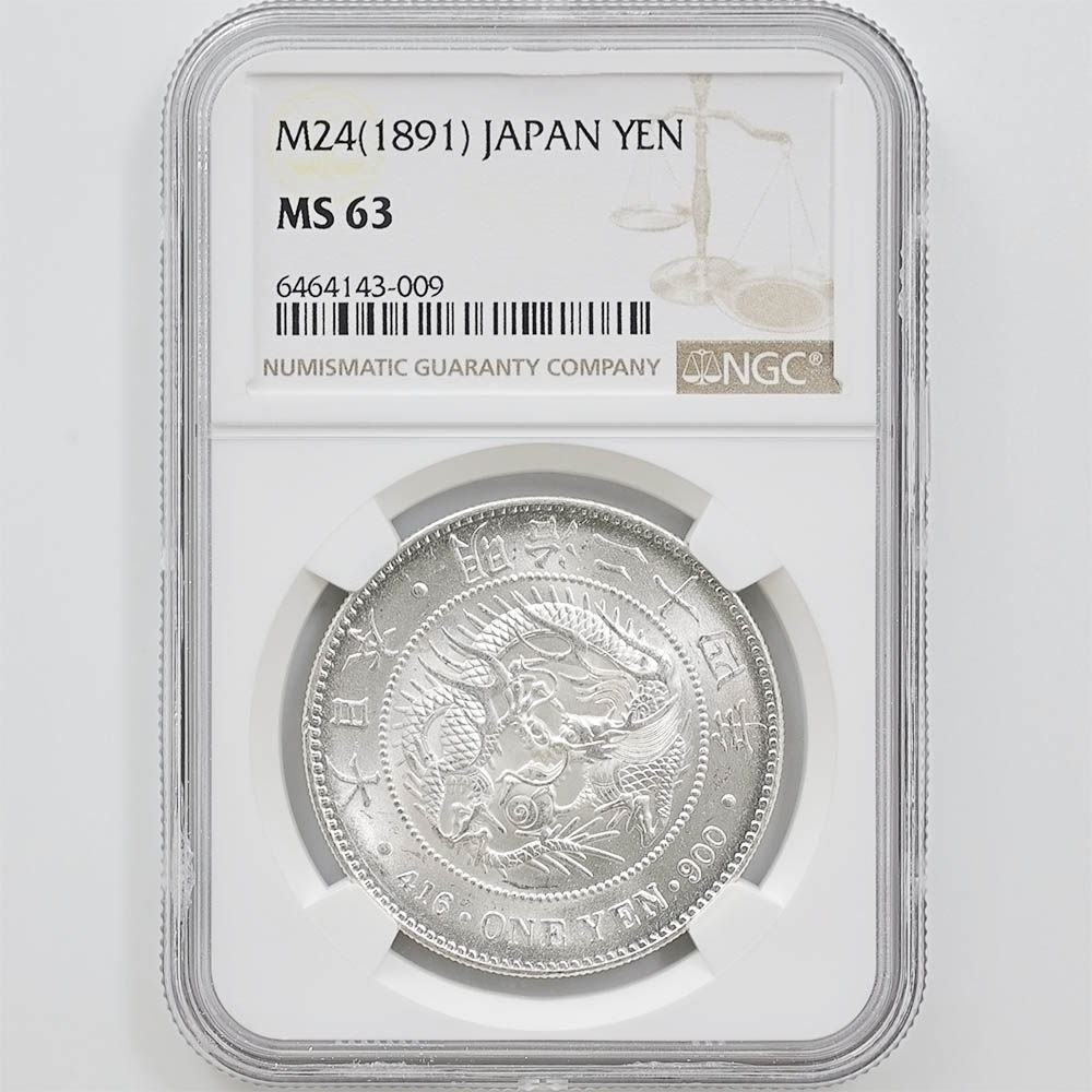 PCGS Cleaned-UNC 準特年 明治三十四年 新一円銀貨 明治