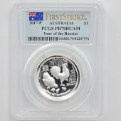2017 �������ȥ�ꥢ �ϥ���꡼�� ��ǯ�ܿ� 1��ɥ� 1���� �ץ롼�� PCGS PR 70 DCAM FS ������ �ǹ���� ����̤������