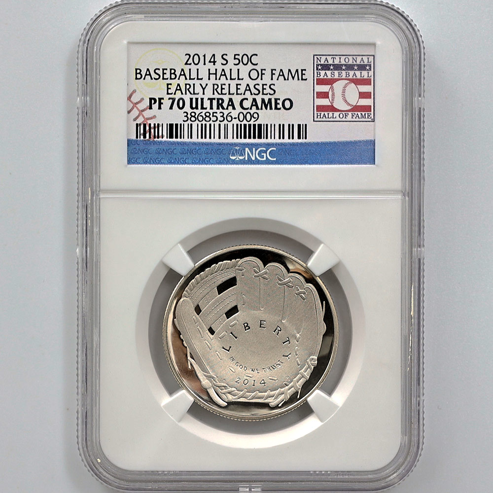 2014 アメリカ 野球殿堂記念 50 セント ドーム型白銅貨 プルーフ NGC PF 70 UC ER 初鋳版 最高鑑定 完全未使用品 |  米国,米国 銅貨 | 株式会社世界コイン