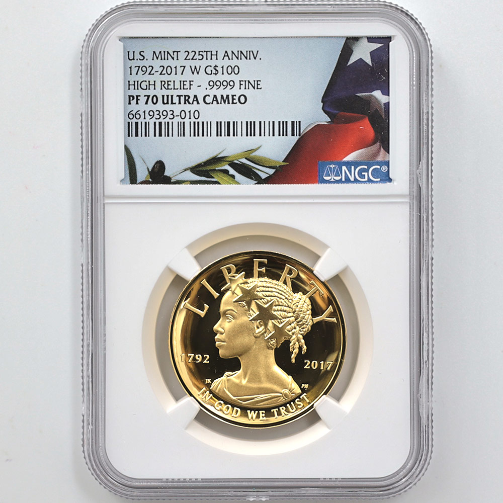 2017 アメリカ ハイレリーフ 自由の女神 米国造幣局225周年記念 100ドル 金貨 1オンス プルーフ NGC PF 70 UC 最高鑑定  完全未使用品 | 米国,米国 金貨 | 株式会社世界コイン