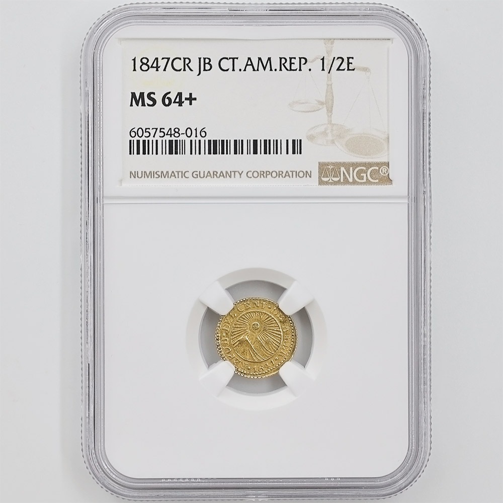委託販売 1847 中央アメリカ連邦共和国 太陽と連山 1/2エスクード 金貨 NGC MS 64+ 準最高鑑定 未使用～完全未使用品  【ポイント・クーポン利用対象外】 | 委託販売,金貨 | 株式会社世界コイン
