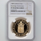 1989 ѹ ꥶ٥2 ֥ 500ǯǰ 5ݥɡ5֥ / 5Pounds5Sovereign˶ ץ롼 NGC PF 70 UC ǹ ̤ 塼 ꥹ 