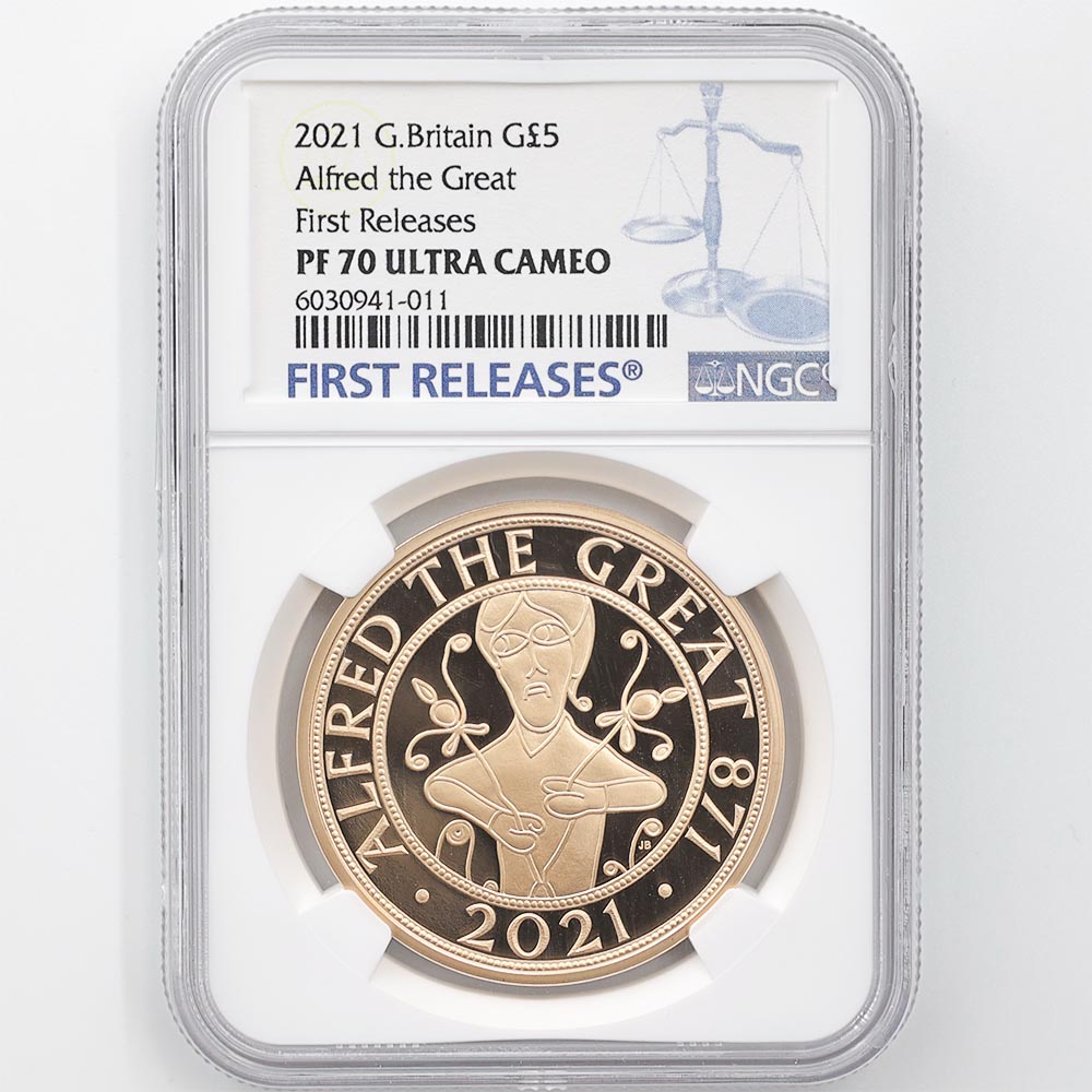2021 英国 アルフレッド大王即位1,150周年記念 5ポンド 金貨 プルーフ NGC PF 70 UC FR 初鋳版 最高鑑定 完全未使用品  イギリス 金貨 | 英国,英国 金貨 | 株式会社世界コイン