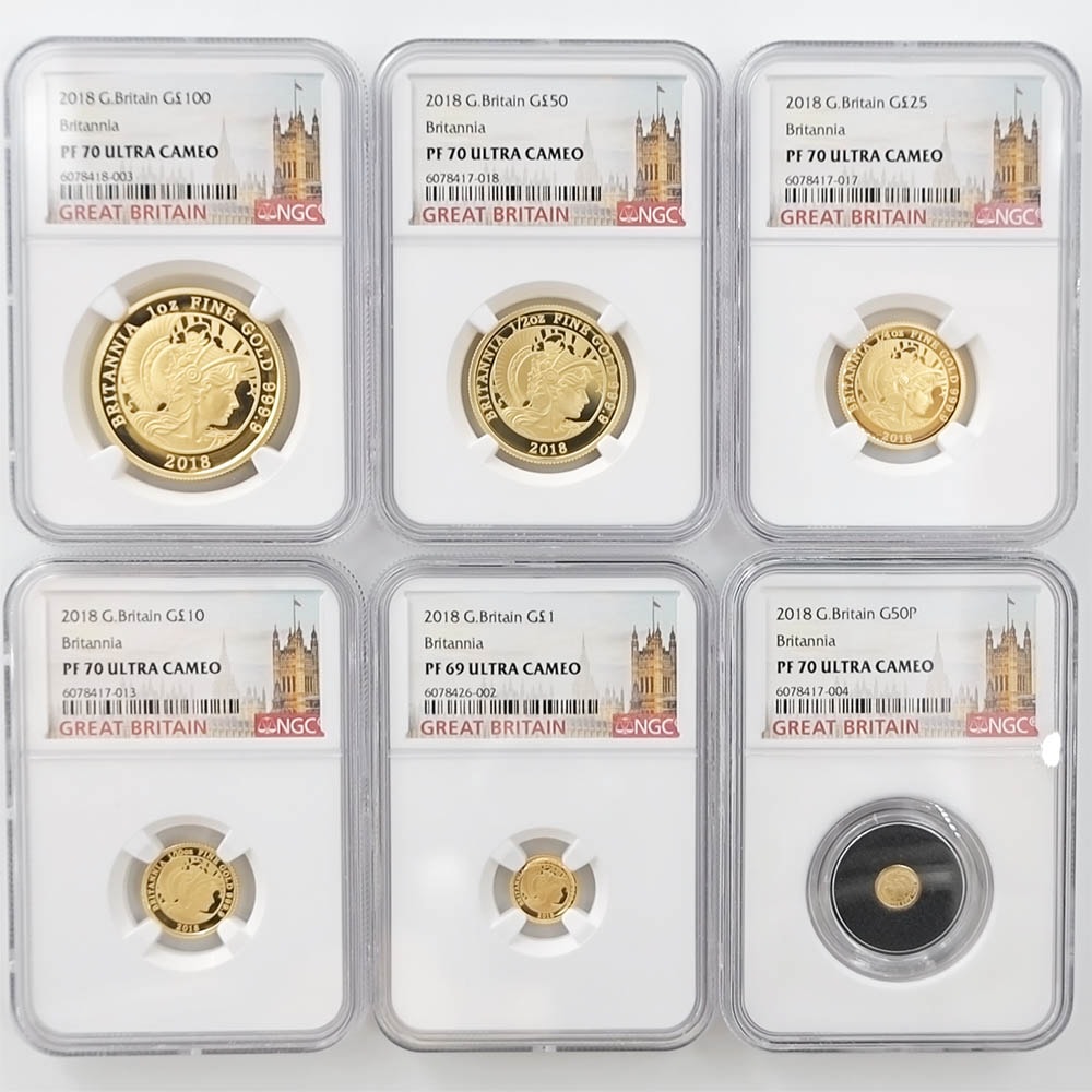 2018 英国 国家の精神 ブリタニア 金貨6種 プレミアム セット