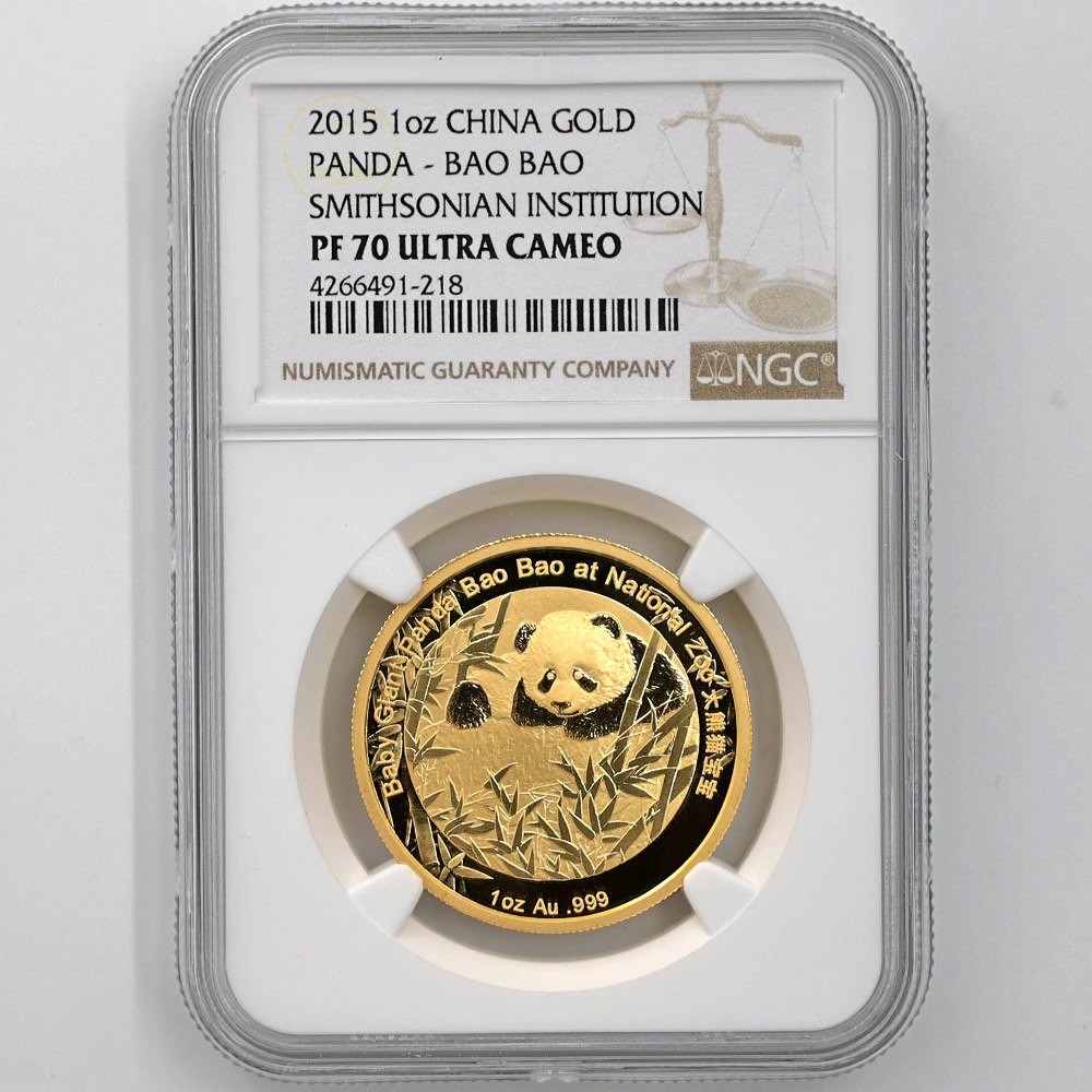 シ*ン様 2015 パンダ　メダル　鑑定済み 2015 中国 パンダ 記念メダル金貨 1オンス プルーフ NGC PF 70 UC 最高