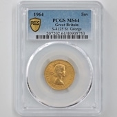 1964 ѹ ꥶ٥2 ֥ 1ݥ  ̤ ̤ PCGS MS 64 ̤ 硼ε༣ ꥹ 