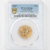1967 ѹ ꥶ٥2 ֥ 1ݥ  ̤ PCGS MS 66 ǹ ̤ѡ̤ 硼ε༣ ꥹ 