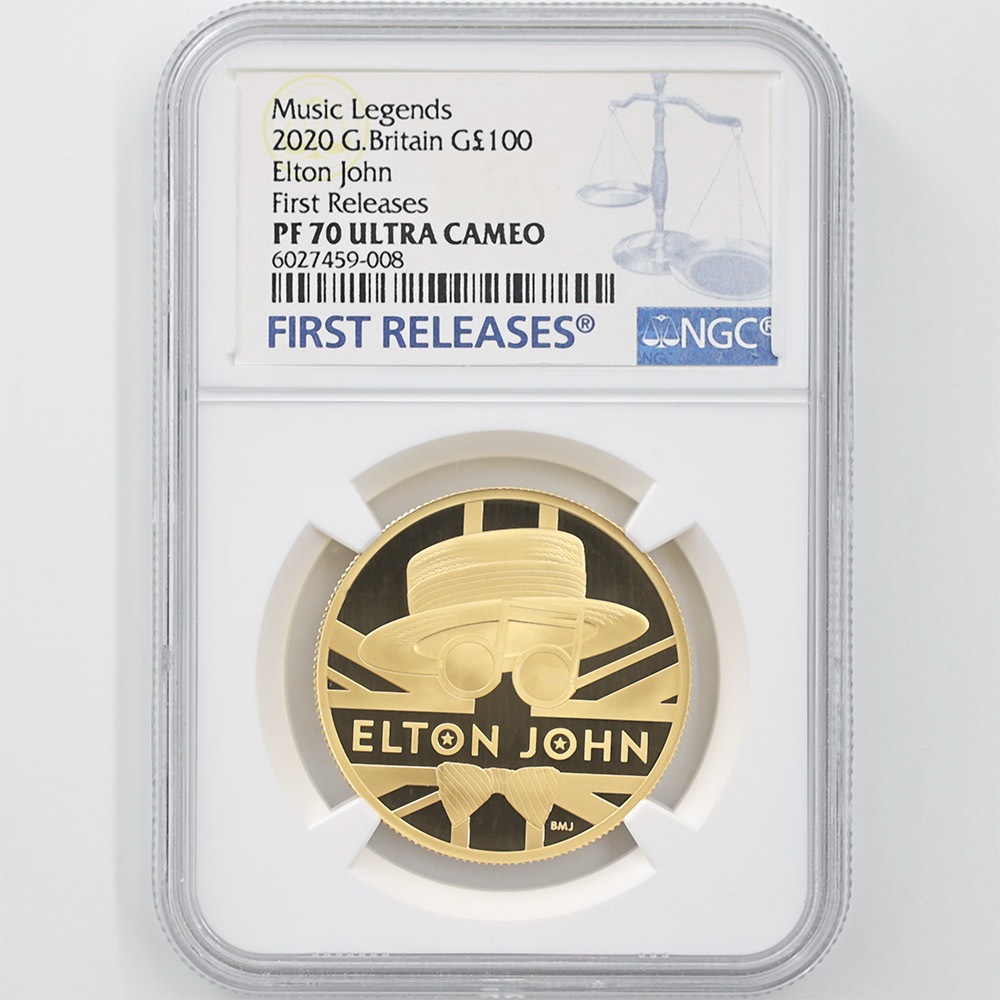 2020 英国 伝説のミュージシャン エルトン・ジョン 100ポンド 金貨 1