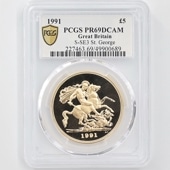 1991 ѹ ꥶ٥2 ֥ 5ݥ  ץ롼 PCGS PR 69 DCAM ǹ ̤ 硼ε༣ ꥹ 