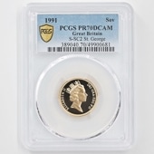 1991 ѹ ꥶ٥2 ֥ 1ݥ  ץ롼 PCGS PR 70 DCAM ǹ ̤ 硼ε༣ ꥹ 