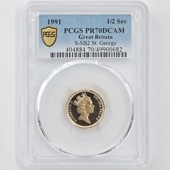 1991 ѹ ꥶ٥2 ֥ 1/2ݥ  ץ롼 PCGS PR 70 DCAM ǹ ̤ 硼ε༣ ꥹ 