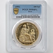 1951 ڥ롼  100  PCGS MS 64 PL ץ롼ե饤 ǹ ̤ѡ̤