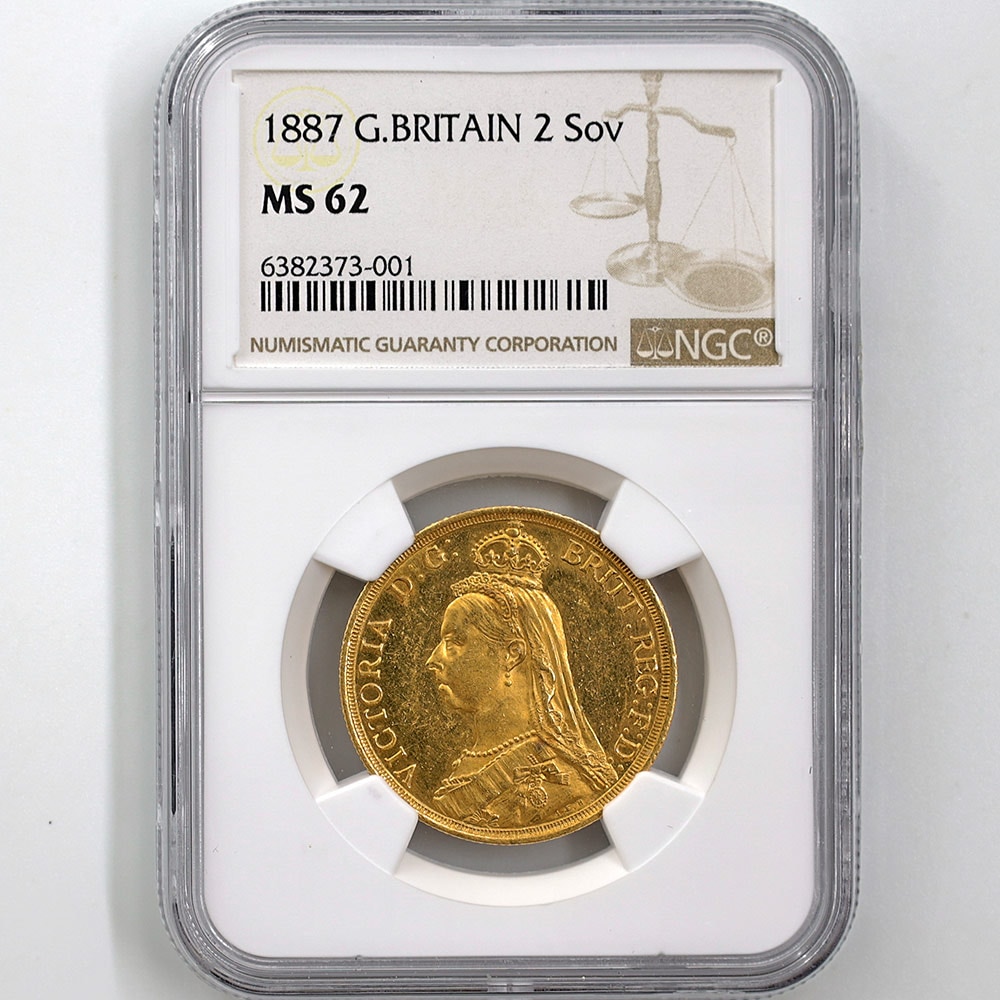 委託販売 1887 英国 ヴィクトリア女王 ジュビリーヘッド 2ポンド 金貨
